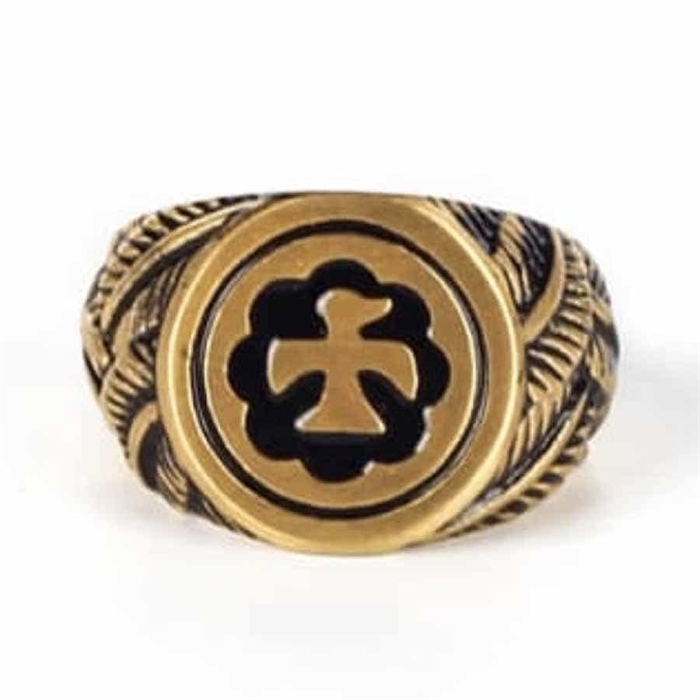 BRD men\'s ring in gold-plated steel.