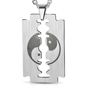 Yin and yang necklace in steel.