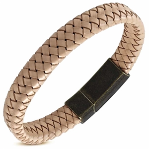 Tekk leather bracelet bronze
