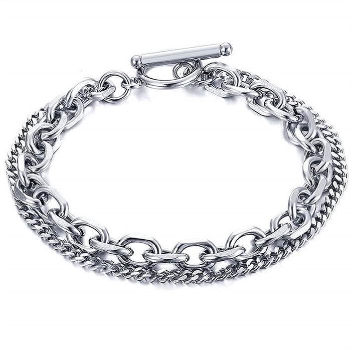 Double steel bracelet