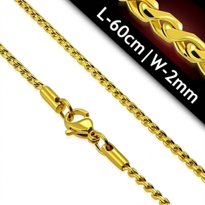 Rounded gold plated chain 60cm