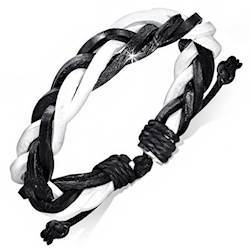 Leather Bracelet Black&White