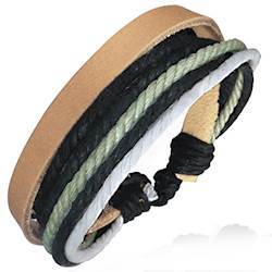 "Cord" Leather/Cotton bracelet.