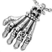 Necklace "Skeleton hand" Stainless steel