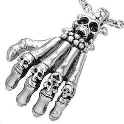Necklace "Skeleton hand" Stainless steel