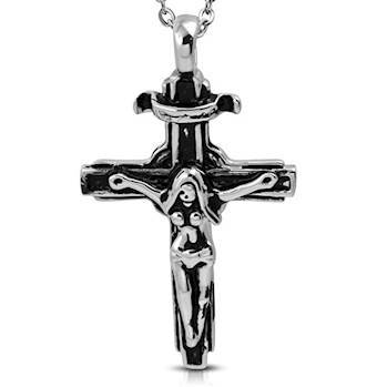 Cross with woman in stainless steel