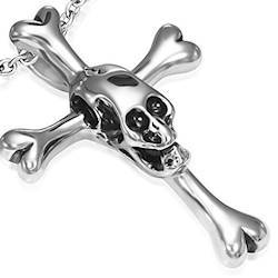 Necklace in skull design and stainless steel.