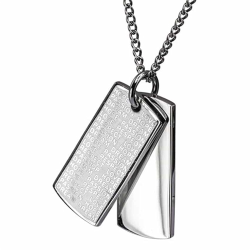 Stainless steel "Text" necklace