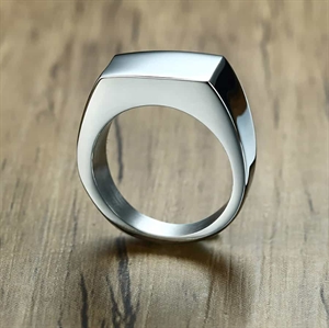 Shiny stainless steel men's ring M5