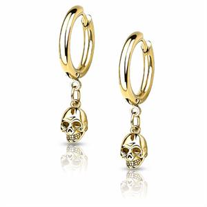 Gold plated skull earring 1 piece.