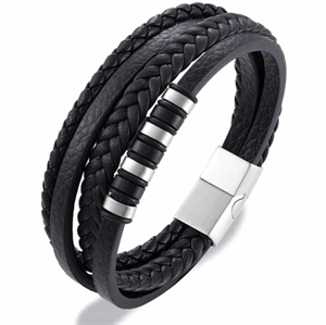 New Milano Steel - Leather bracelet