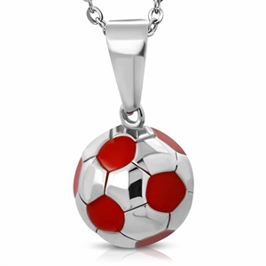 Football in Stainless Steel Red
