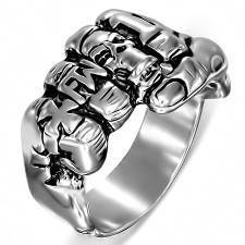 "Arka-skull" Men's ring in stainless steel.
