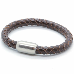 Dark brown leather bracelet "Cow"