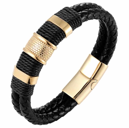 Golden black Crawe men\'s bracelet.