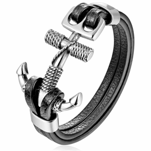High XP bracelet design stainless steel and leather.