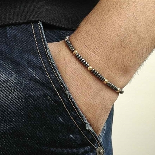 Golden hamatite bracelet with 4mm beads