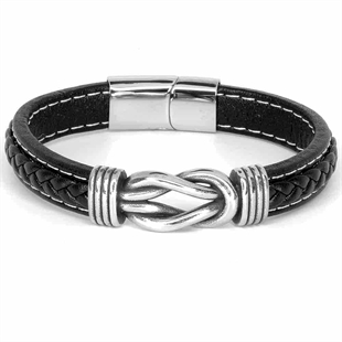 Black thong leather bracelet