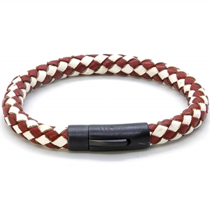 Leather bracelet "Red/White"