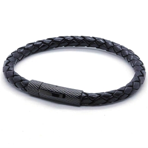 Elian leather bracelet LUX Black in Black