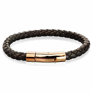 XT Dark Brown IMT Leather Bracelet - Gold