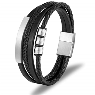 Kalaz bracelet in leather and steel