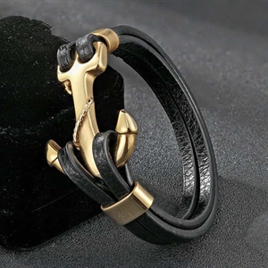 Golden High XP bracelet / stainless steel and leather.