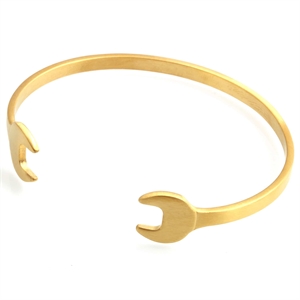 Tool bracelet in steel gold plated.