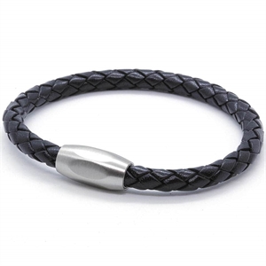 Lionar black leather bracelet in boloflet