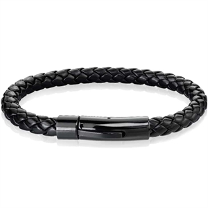 Black IMT leather bracelet - XT design