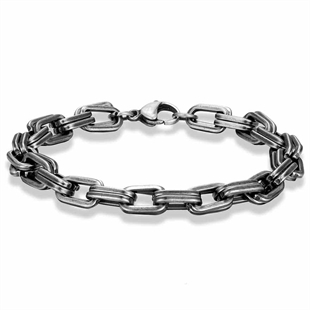 Old II oxy. steel bracelet Double link