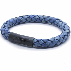 "Blue Strato" Leather Bracelet.