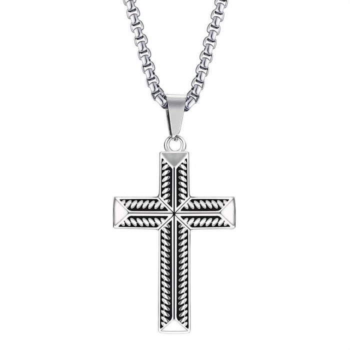 Steel jewelry cross