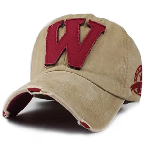 W Cap in khaki and red