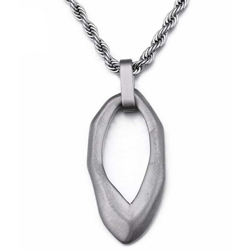 Orphus necklace in matt steel.
