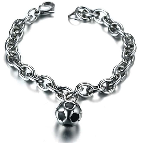 Football bracelet in steel.