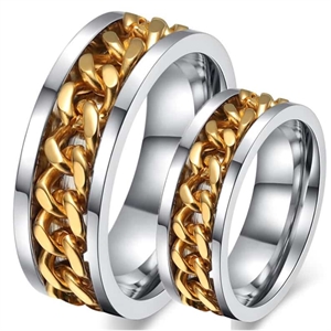 Golden chain engagement ring