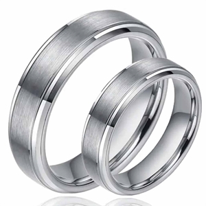 Hacky ring for engagement or wedding in tungsten