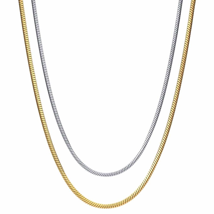 Square chain in stainless steel / Gold plated in several lengths.