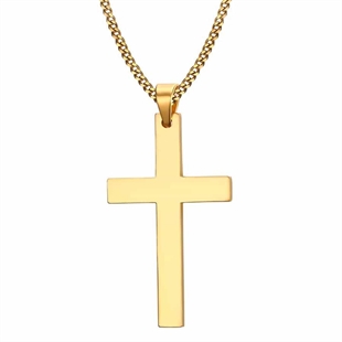 Gene necklace with cross gold-plated 5x3 cm