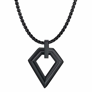 Black steel necklace for men
