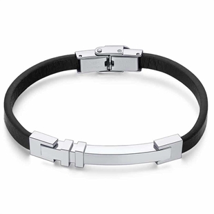 Men's bracelets in steel and leather