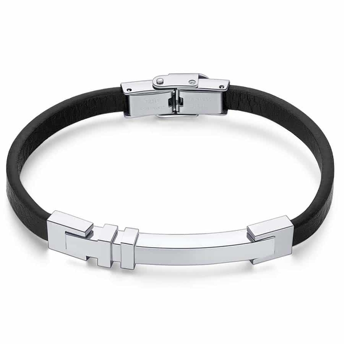 Men\'s bracelets in steel and leather
