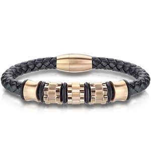 Italy gold - leather bracelet