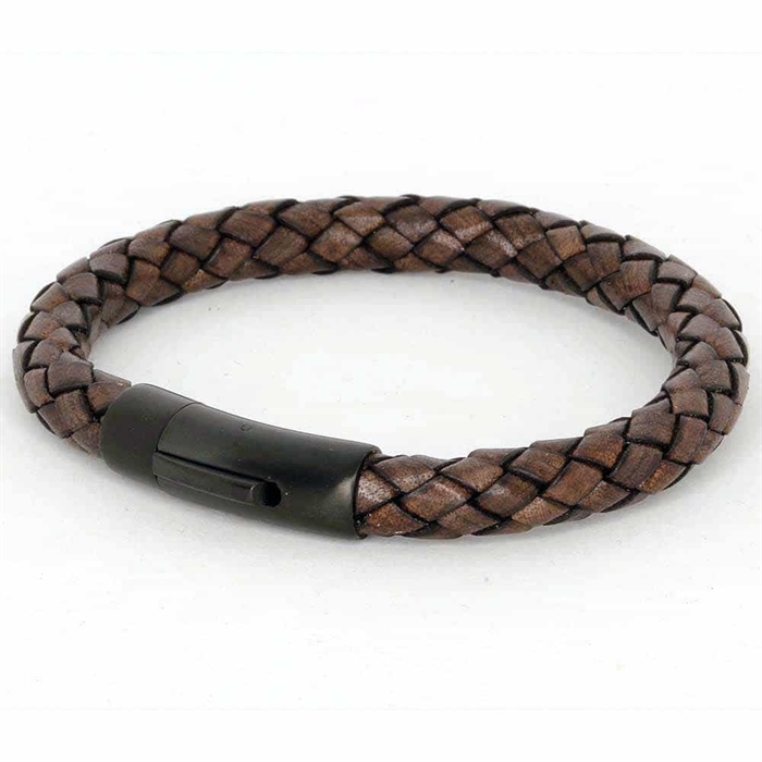 Chart leather bracelet Brown/black.