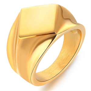 New Loco men's ring in gold-plated steel