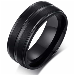 Stainless steel ring black