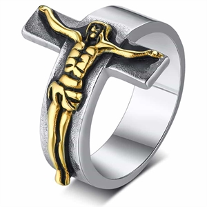 Golden Jesus ring