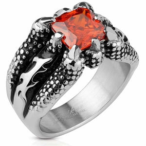 Red stone claw - biker ring
