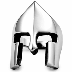 Sparta helmet men's ring in steel.